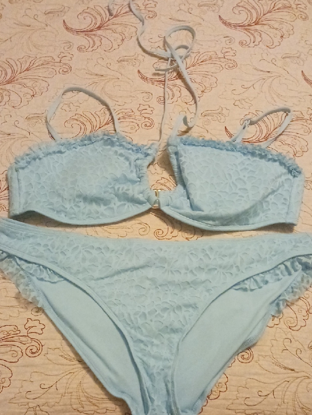 Celebrity Pink Light Blue Lace Bikini Set